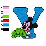 Y Mickey Mouse Disney Baby Alphabet Embroidery Design